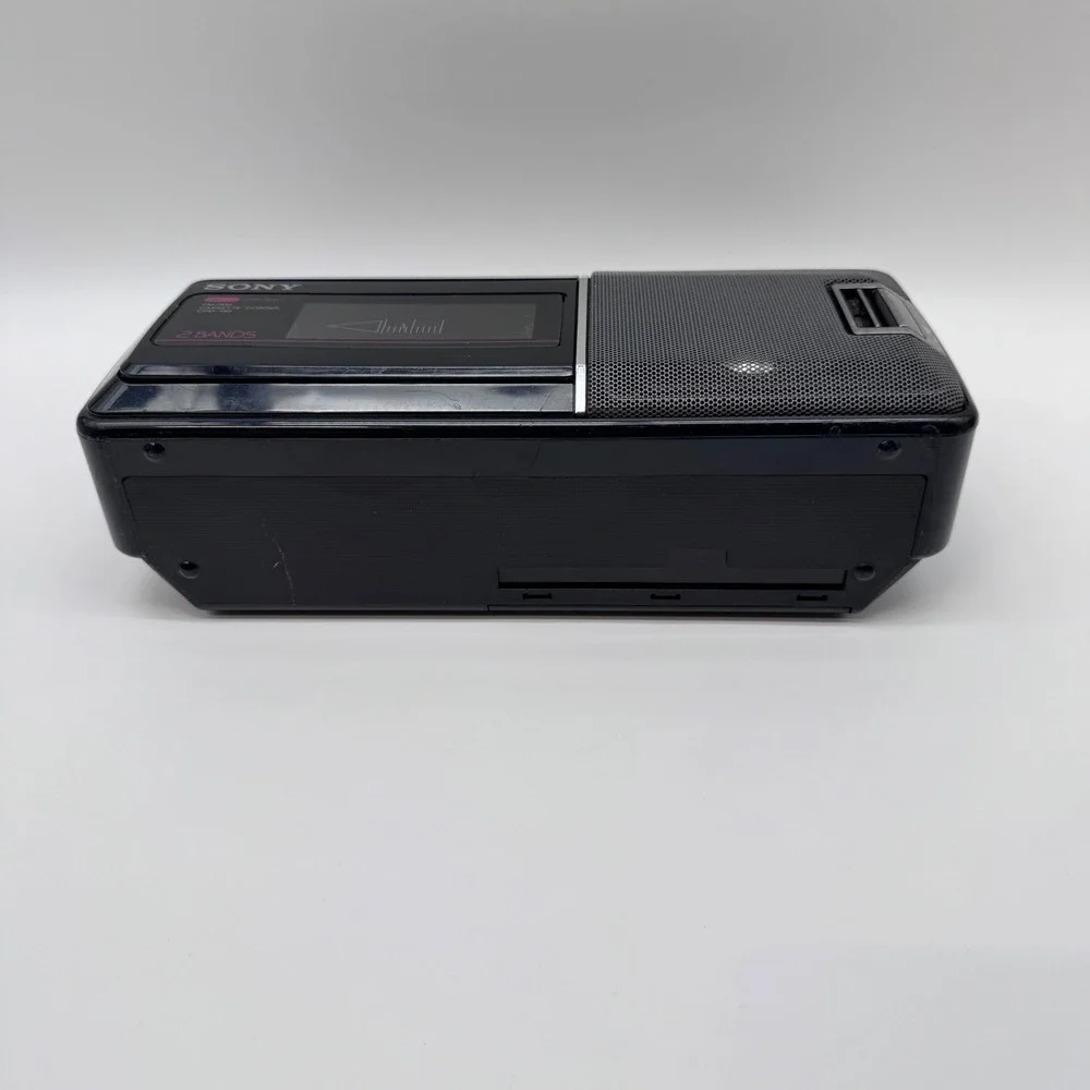 Vintage Sony Cassette Player Radio Black CFM-140 AM/FM Portable Recorder 2 Bands